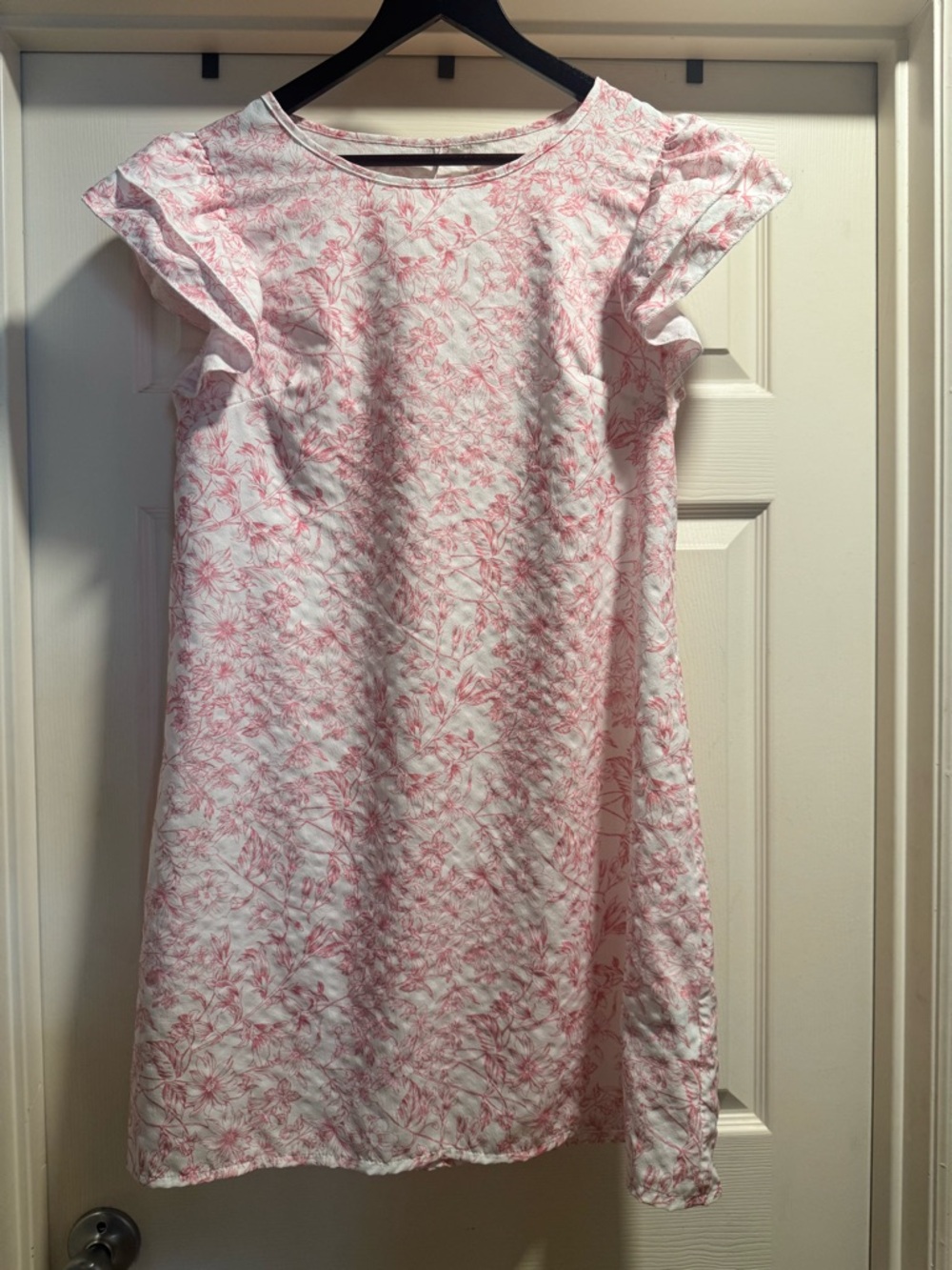SHEIN White Mini Dress with Pink Floral Print Size Large